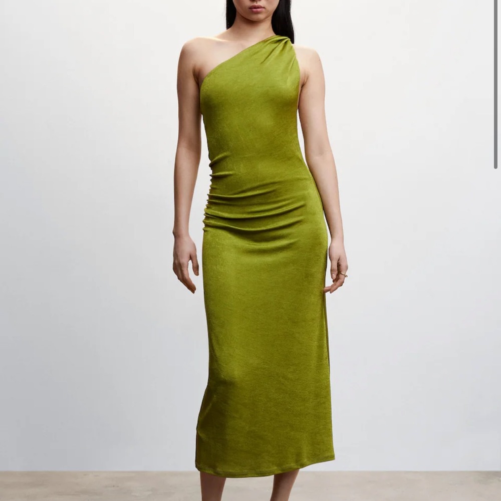 Green one shoulder dress